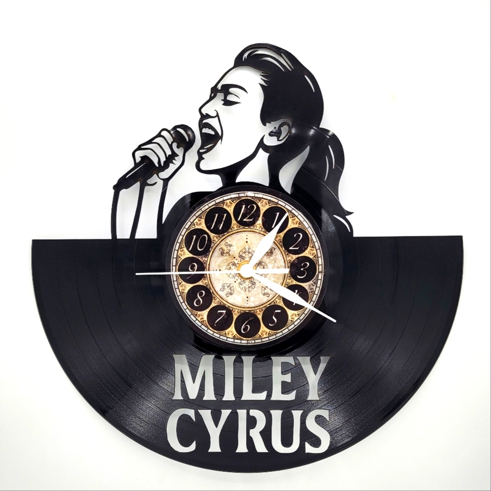 MILEY CYRUS vinyl record clock